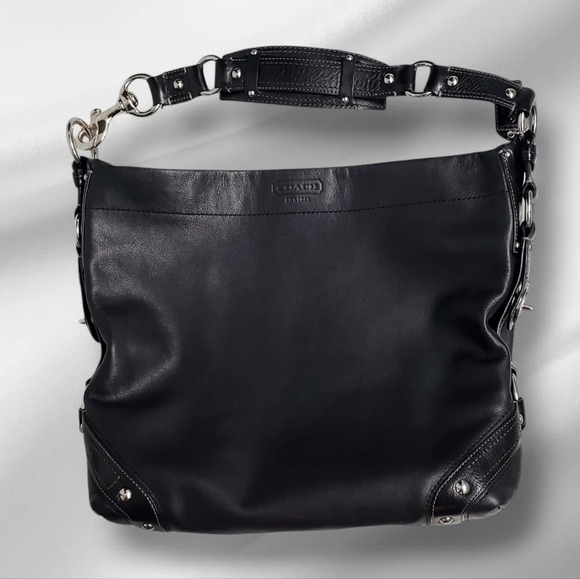 Coach Large Black Leather Carly Shoulder/Hobo Bag 10616 - Picture 13 of 13